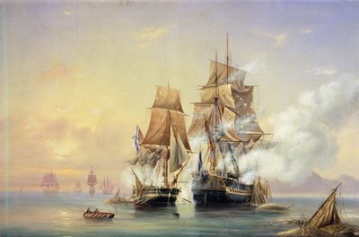 The Russian Cutter Mercury captures the Swedish frigate Venus on 21st May 1789, 1845 by Aleksei Petrovich Bogolyubov